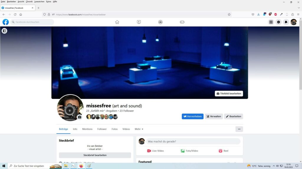 facebook Seite von missesfree Iris van Bebber